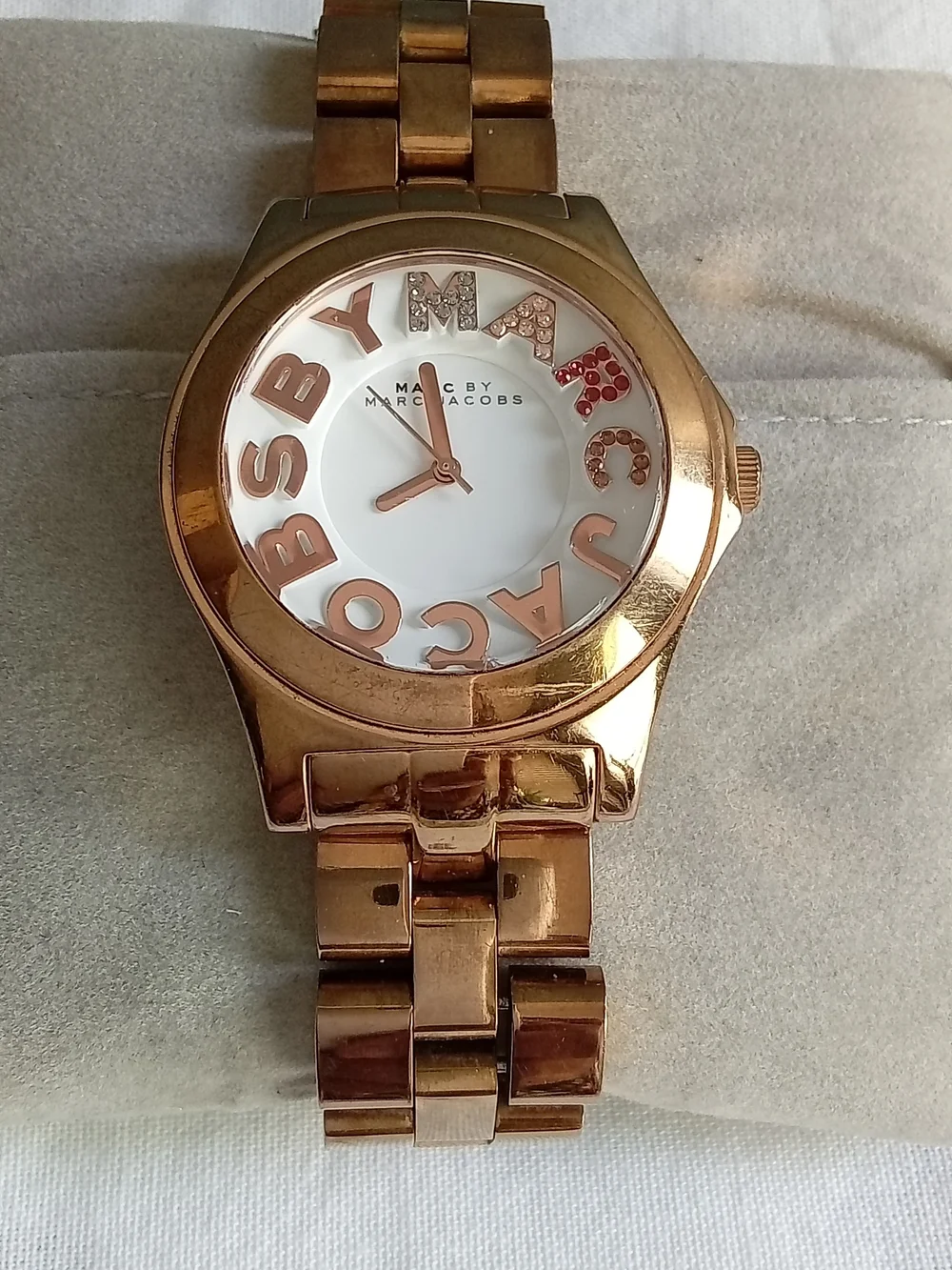 Marc by Marc Jacobs Henry Rose Gold Crystal Letter Dial Watch MBM3118